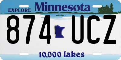 MN license plate 874UCZ