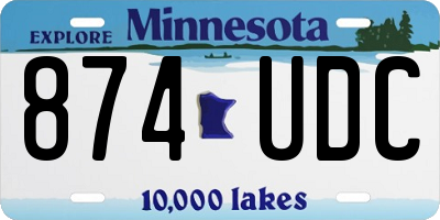 MN license plate 874UDC