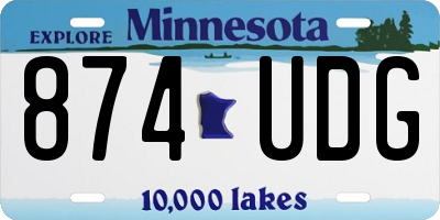 MN license plate 874UDG