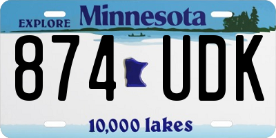 MN license plate 874UDK