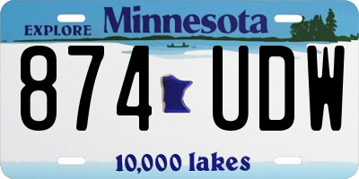 MN license plate 874UDW