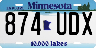 MN license plate 874UDX