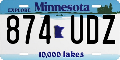 MN license plate 874UDZ