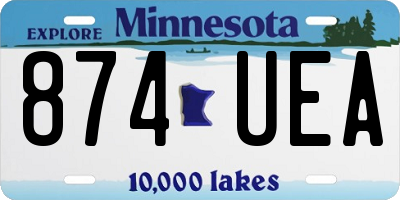 MN license plate 874UEA