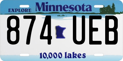 MN license plate 874UEB