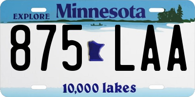 MN license plate 875LAA