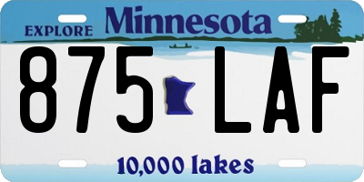 MN license plate 875LAF