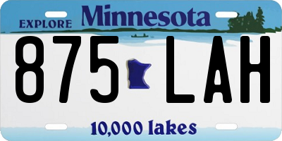 MN license plate 875LAH