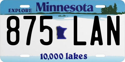 MN license plate 875LAN