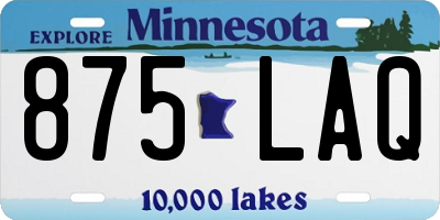 MN license plate 875LAQ