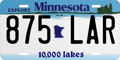 MN license plate 875LAR