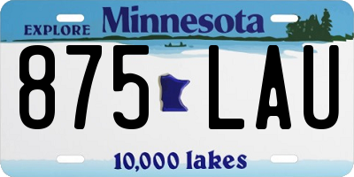 MN license plate 875LAU