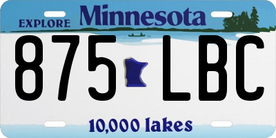 MN license plate 875LBC