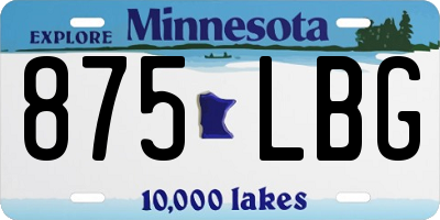 MN license plate 875LBG
