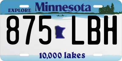 MN license plate 875LBH