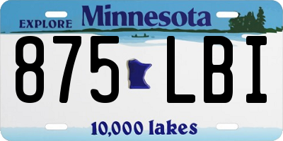 MN license plate 875LBI
