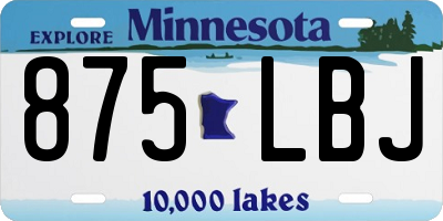 MN license plate 875LBJ