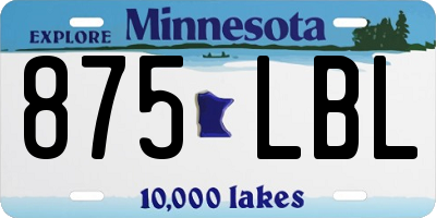 MN license plate 875LBL