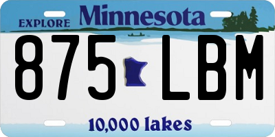 MN license plate 875LBM