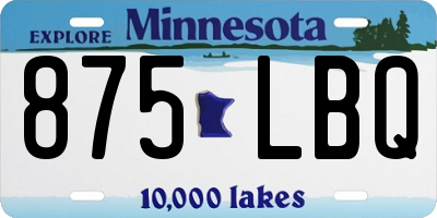 MN license plate 875LBQ