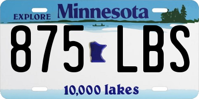 MN license plate 875LBS