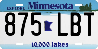 MN license plate 875LBT