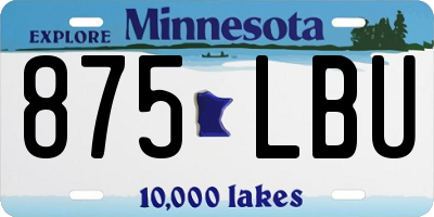 MN license plate 875LBU
