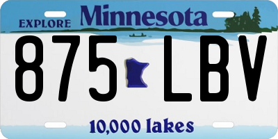 MN license plate 875LBV
