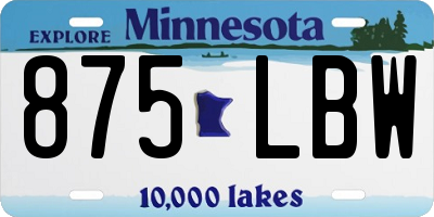 MN license plate 875LBW