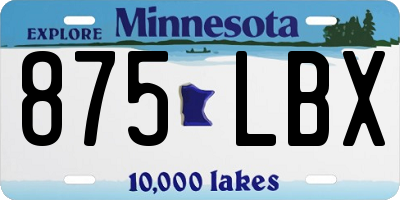 MN license plate 875LBX