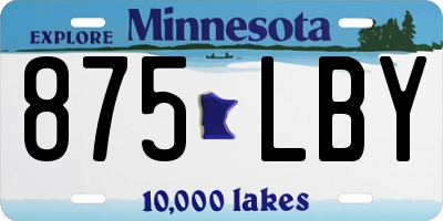 MN license plate 875LBY