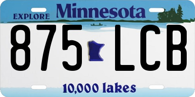 MN license plate 875LCB