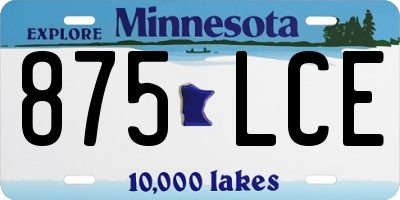 MN license plate 875LCE