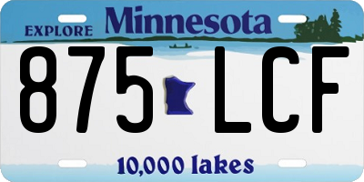 MN license plate 875LCF