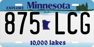 MN license plate 875LCG