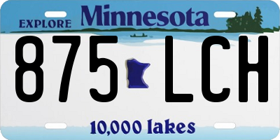 MN license plate 875LCH