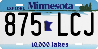 MN license plate 875LCJ