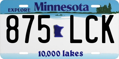 MN license plate 875LCK