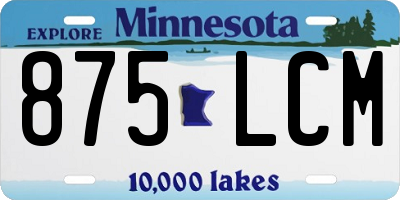 MN license plate 875LCM