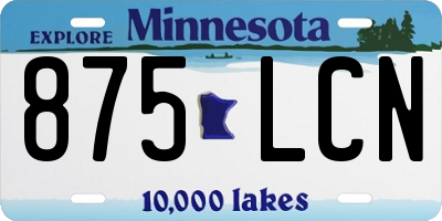 MN license plate 875LCN