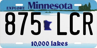 MN license plate 875LCR