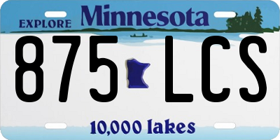 MN license plate 875LCS