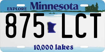 MN license plate 875LCT