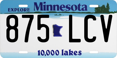 MN license plate 875LCV