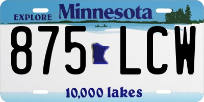 MN license plate 875LCW