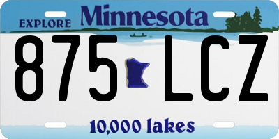 MN license plate 875LCZ