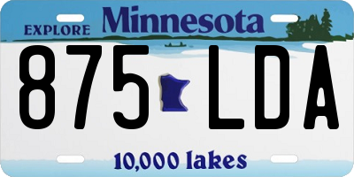 MN license plate 875LDA