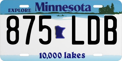 MN license plate 875LDB