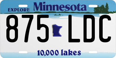 MN license plate 875LDC