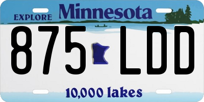 MN license plate 875LDD